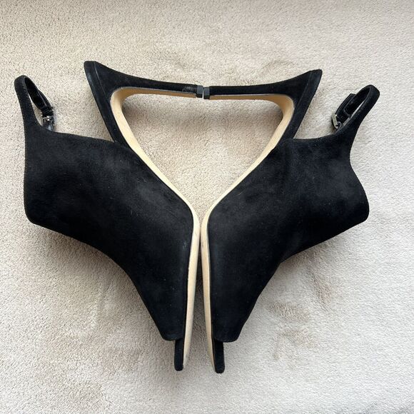 Via Spiga Teresa Black Suede Slingback Heeled Sandals Women 9 M Open Toe Classic - Picture 6 of 16